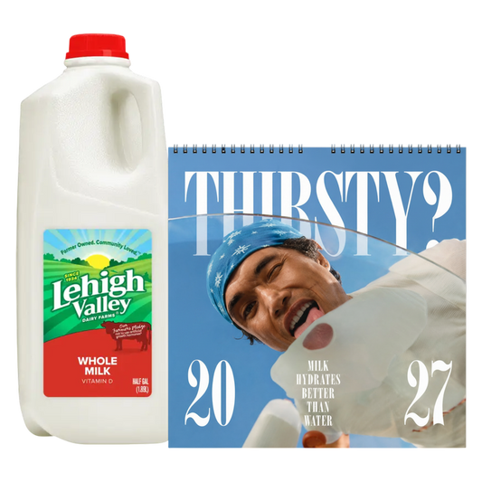 2027 Milk Man Hydration Calendar & Lehigh Valley Whole Vitamin D Milk - 1/2 Gallon