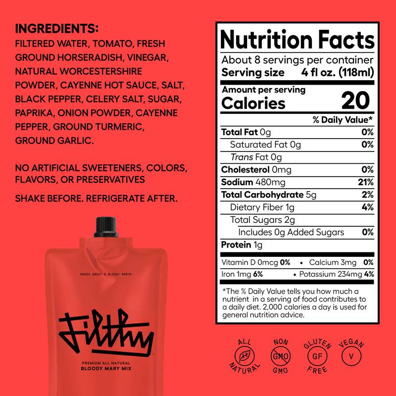 Filthy Bloody Mary 32oz Pouch