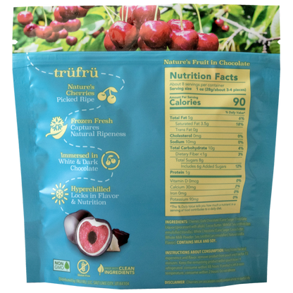 TruFru Natures Cherries Hyper Chilled in White & Dark Chocolate, 8oz