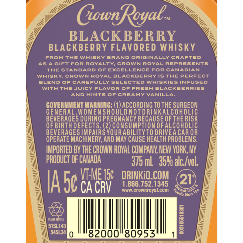 Crown Royal Blackberry 375ml Bottle