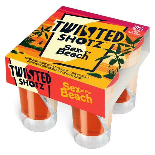 Twisted Shotz Sex On The Beach 4pk 25ml Shotz