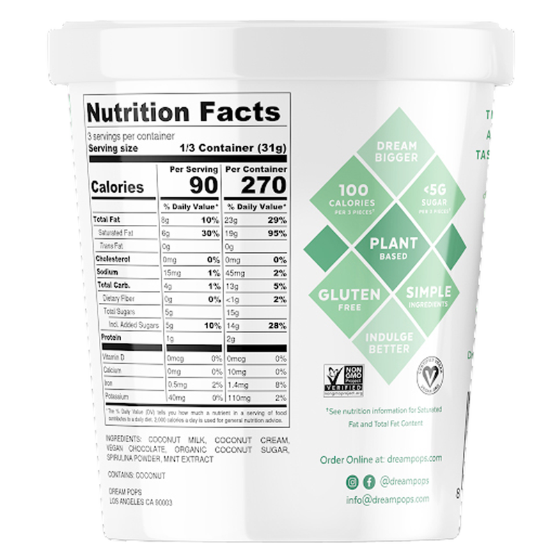 Dream Pops Mint Chip Non-Dairy Bites 4oz