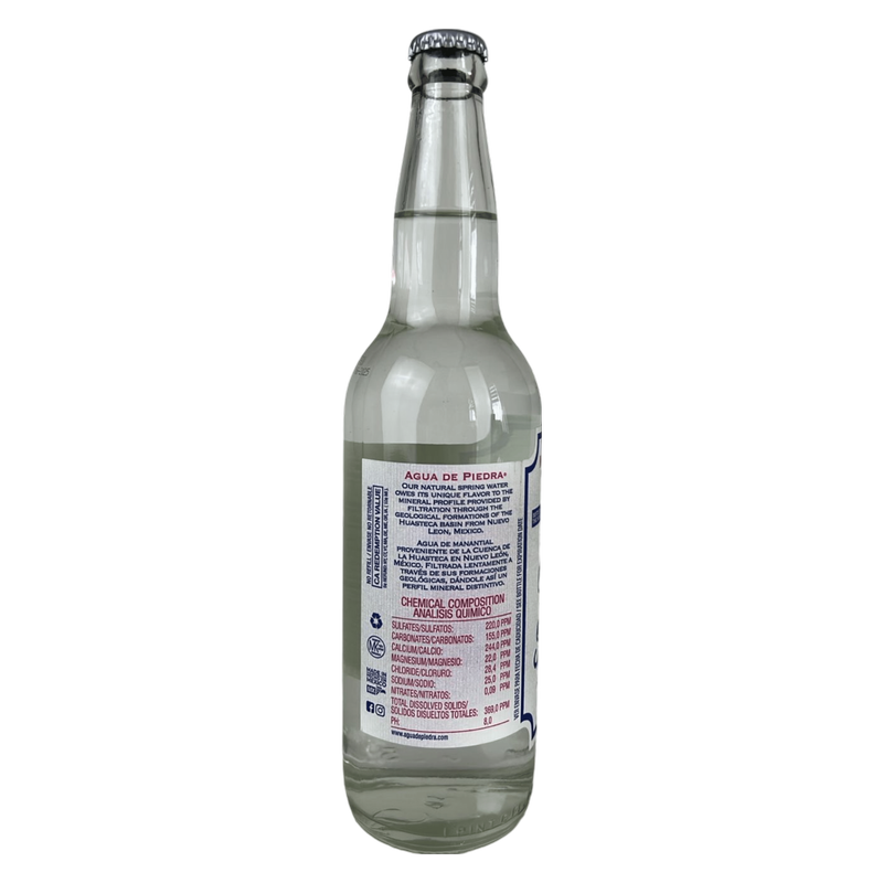 Agua de Piedra Mineral Water Non-Carbonated 22oz Glass Bottle