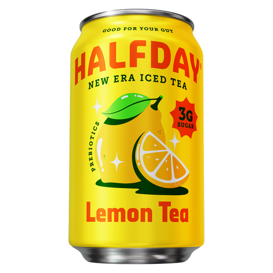 Halfday Lemon Prebiotic Iced Tea 12oz Can