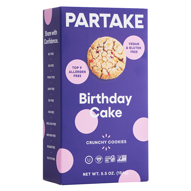 Partake Gluten Free Vegan Crunchy Birthday Cake Cookies 5.5oz