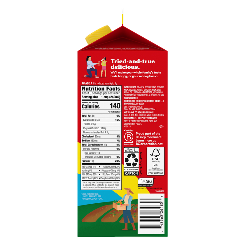 Horizon Organic 2% Reduced Fat Milk - 1/2 Gallon