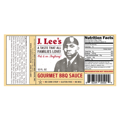J. Lee's Original Gourmet BBQ Sauce 12oz