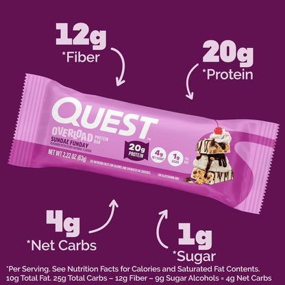 Quest Overload Bar Sundae Funday, 2.22 oz