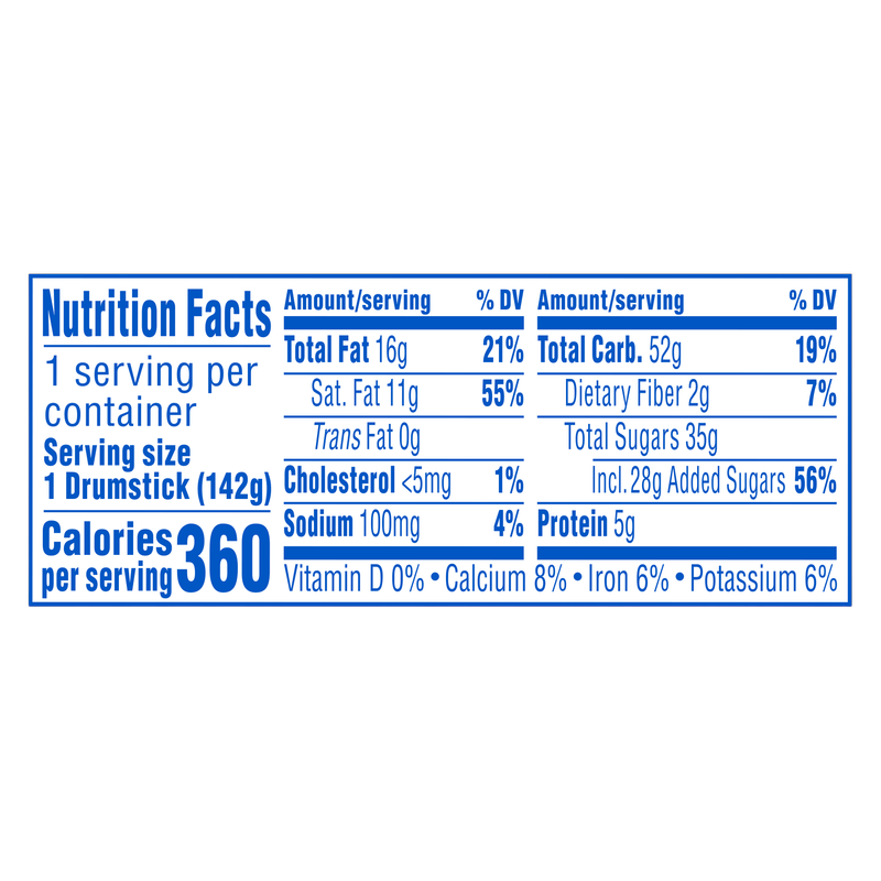 Drumstick King Size Vanilla with Chocolatey Swirls Ice Cream Cone 1ct