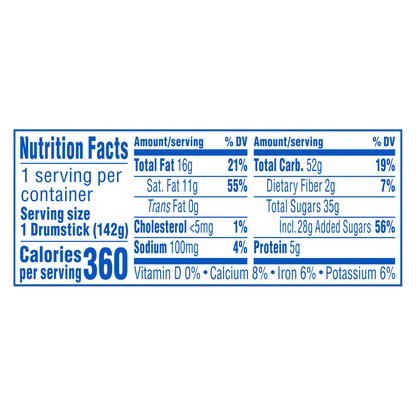Drumstick King Size Vanilla with Chocolatey Swirls Ice Cream Cone 1ct