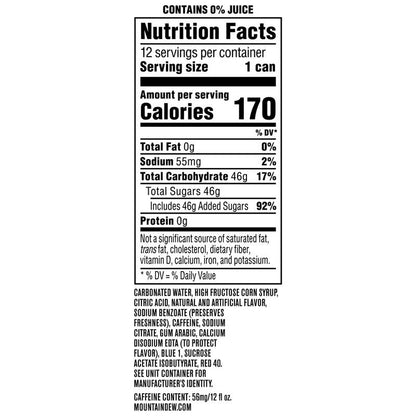 Mtn Dew Liberty Chill Soda 50 Flavors In One DEW 12pk 12oz Btl