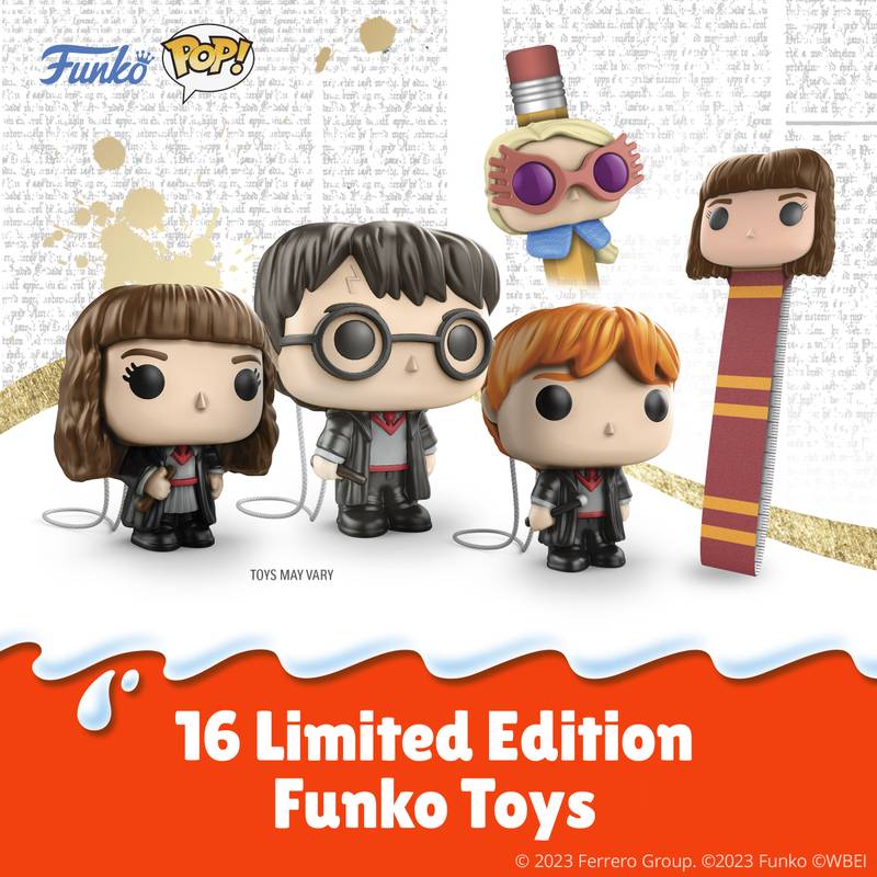 KINDER JOY Egg, Sweet Cream and Chocolatey Wafers Bits, DC Funko Pop Batman, Superman, and more / Harry Potter Funko Pop (Toys May Vary)