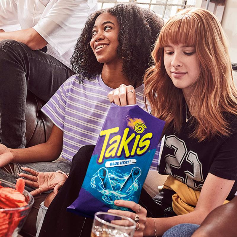 Takis Blue Heat Spicy Rolled Tortilla Chips Sharing Size Bag 9.9oz
