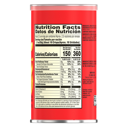 Pringles Potato Crisps Chips Original 2.3oz Grab N' Go