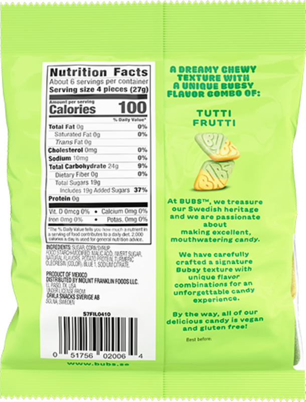 Bubs Sour Diamond Tutti Frutti, 5.5 oz