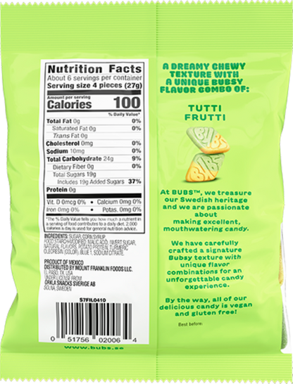 Bubs Sour Diamond Tutti Frutti, 5.5 oz