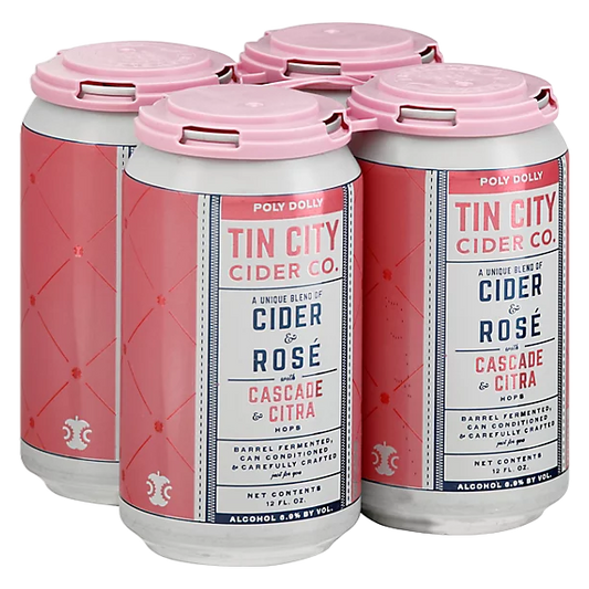 Tin City Poly Dolly Dry Hopped Rose Cider 4pk 12oz Can 6.9% ABV
