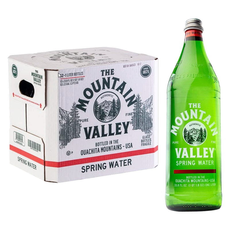 Mountain Valley Spring Water 12pk 1L Glass Bottle- XL