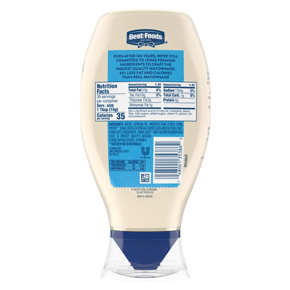 Best Foods Light Mayonnaise Easy Out Squeeze Bottle 20oz
