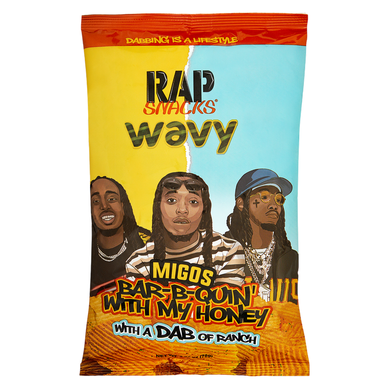 Rap Snacks Migos Bar-B-Quin' with my Honey with Ranch Wavy Chips 2.75oz