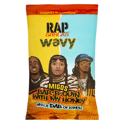 Rap Snacks Migos Bar-B-Quin' with my Honey with Ranch Wavy Chips 2.75oz