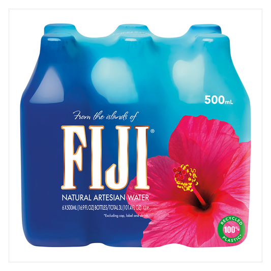 FIJI Natural Artesian Bottled Water 6pk 16.9oz Btl