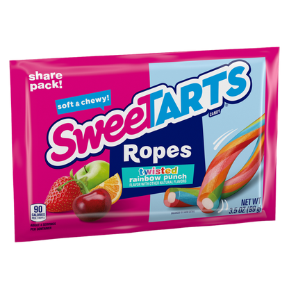 SweeTARTS Twisted Rainbow Punch Ropes , 3.5oz