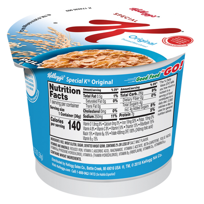 Special K Original Breakfast Cereal in a Cup 1.25oz