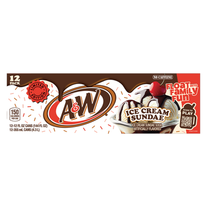 A&W Ice Cream Sundae Soda 12pk 12oz Can