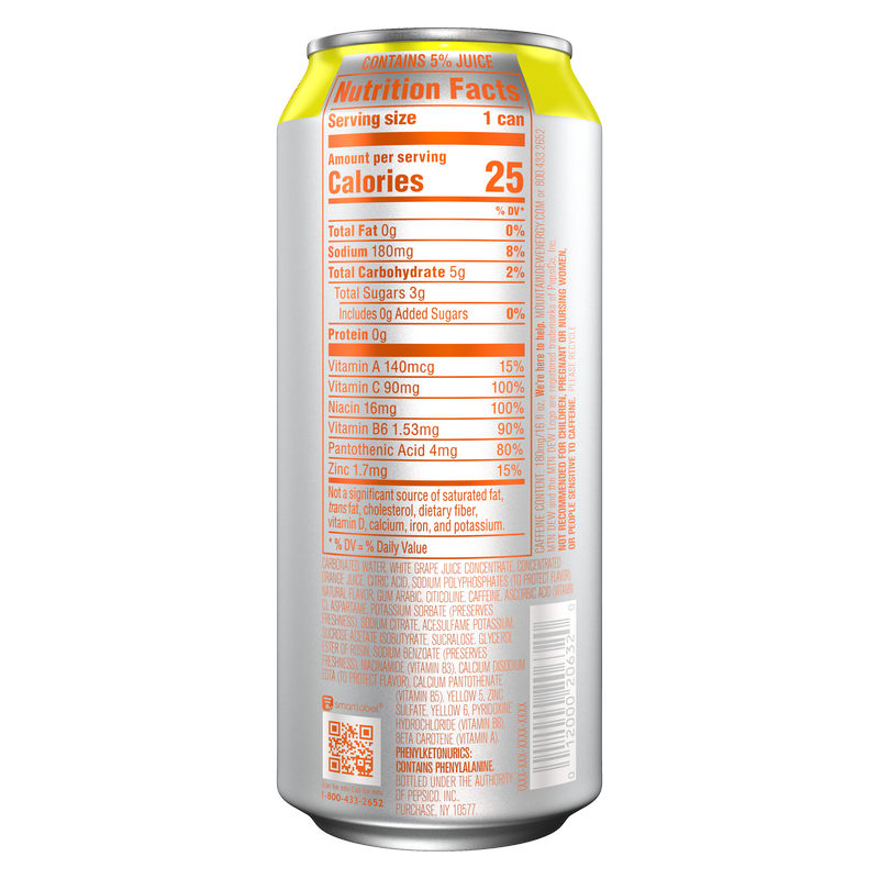 Mountain Dew Energy Orange Breeze 16oz Can
