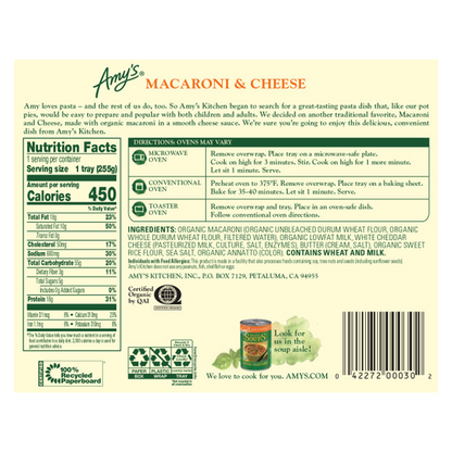 Amy's Kitchen Macaroni & Cheese 9oz