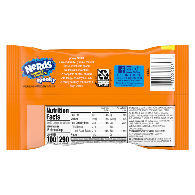 SPOOKY NERDS Gummy Clusters Share Pack 3oz