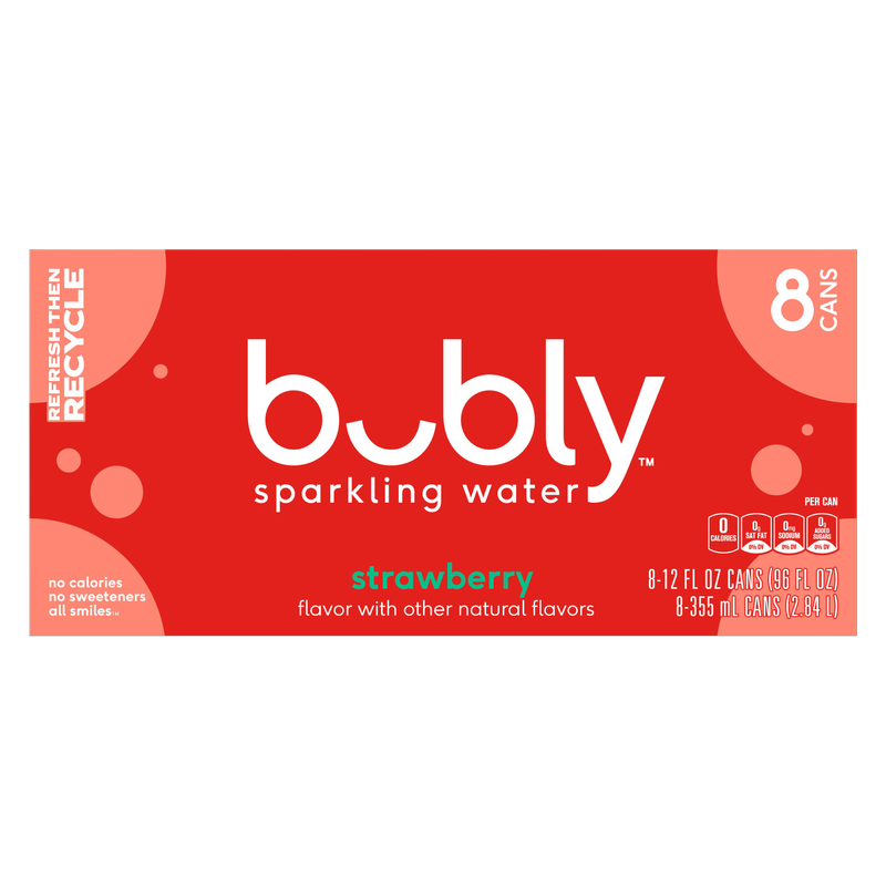 Bubly Strawberry 8pk 12oz Can