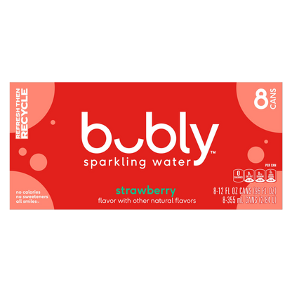 Bubly Strawberry 8pk 12oz Can