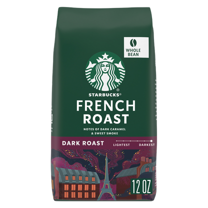 Starbucks Whole Bean Dark Roast 100% Aribaca French Roast Coffee 12oz Bag