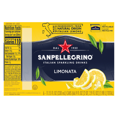 San Pellegrino Limonata 330ml 6pk Can
