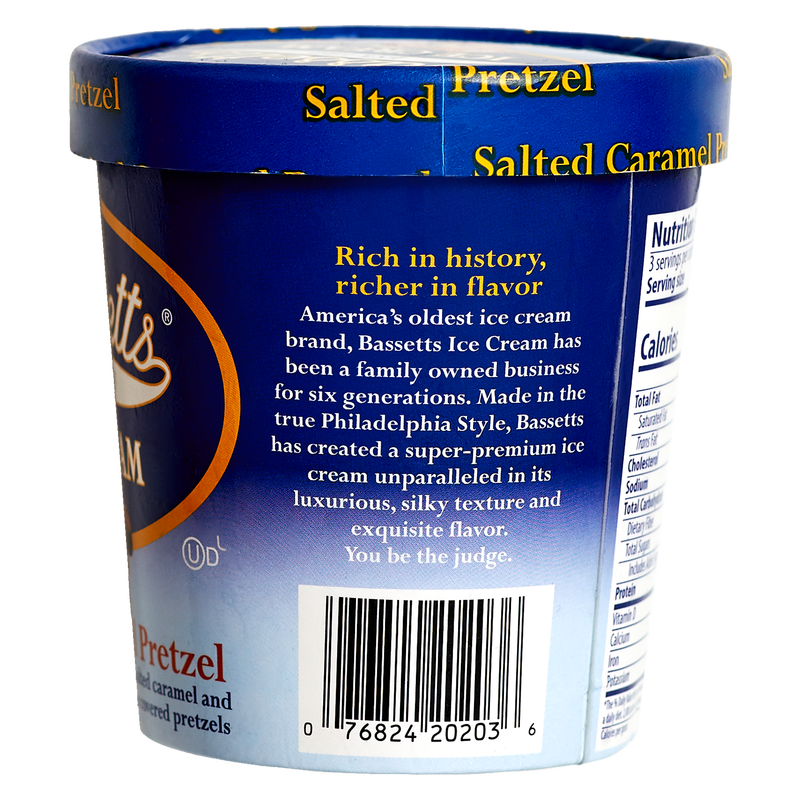 Bassetts Salted Caramel Pretzel Ice Cream, 16 oz