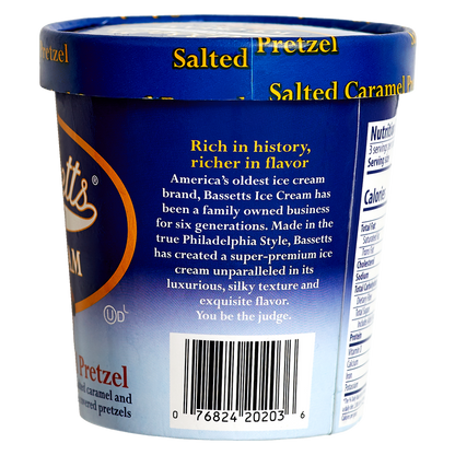 Bassetts Salted Caramel Pretzel Ice Cream, 16 oz