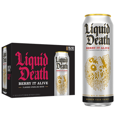 Liquid Death Berry It Alive Sparkling Water 8pk 19.2oz King Size Cans