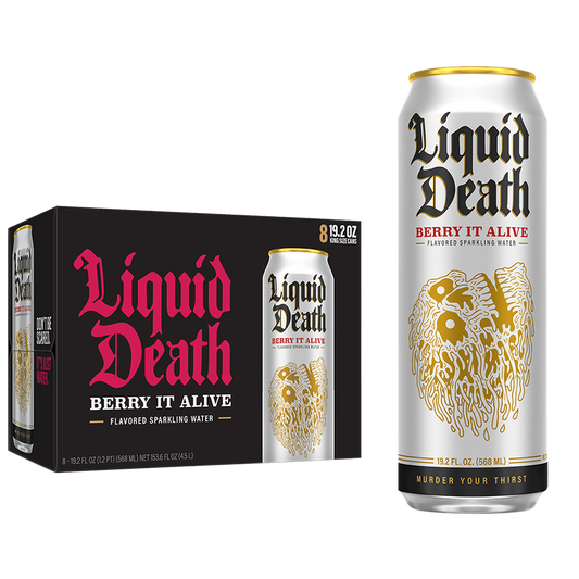 Liquid Death Berry It Alive Sparkling Water 8pk 19.2oz King Size Cans