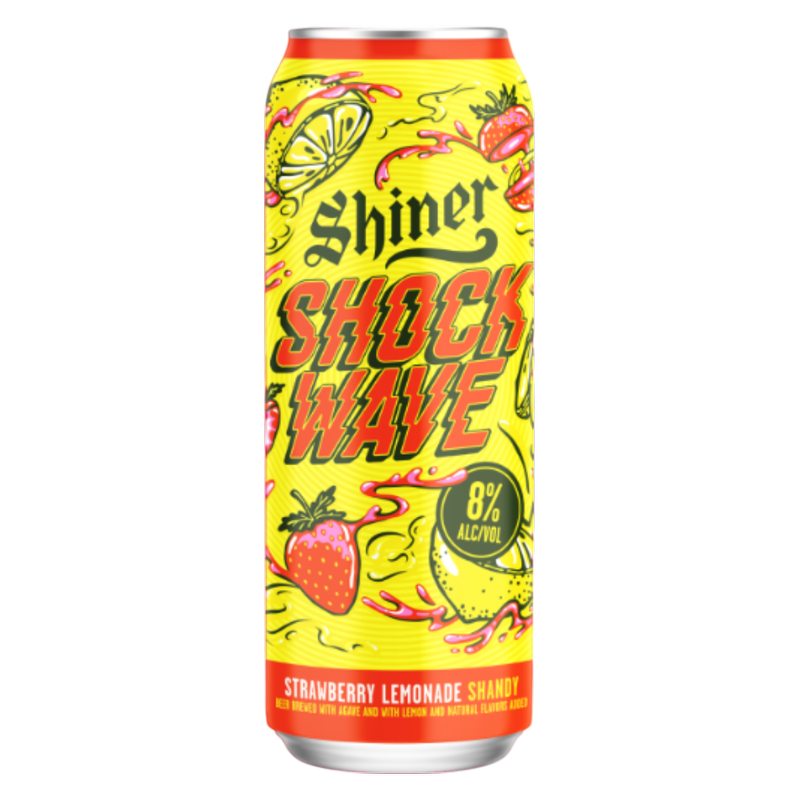 Shiner Shock Wave Strawberry Lemonade 24oz Can 8% ABV