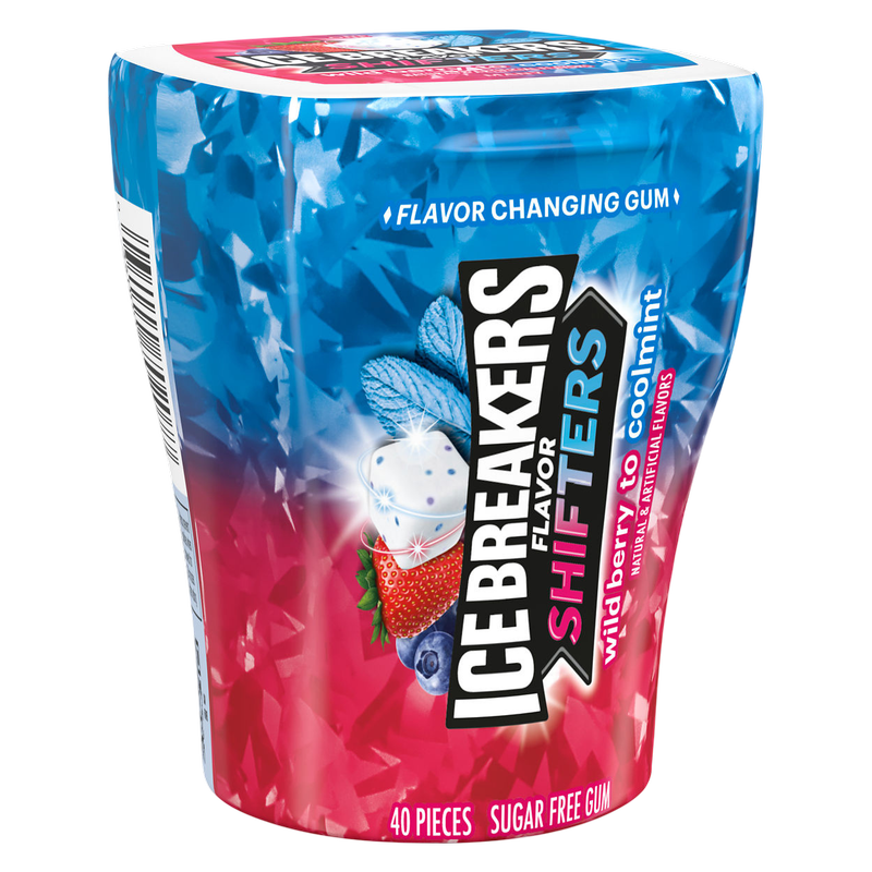 Ice Breakers Flavor Shifters Wild Berry to Coolmint Sugar Free Gum, 3.24 oz