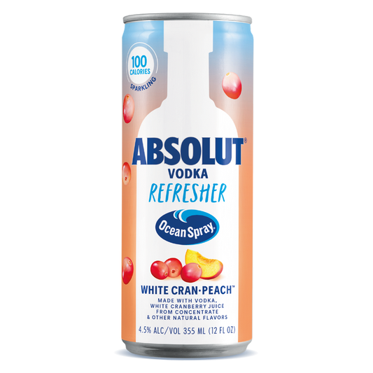 Absolut Vodka Refreshers White Cranberry Peach 12oz Can