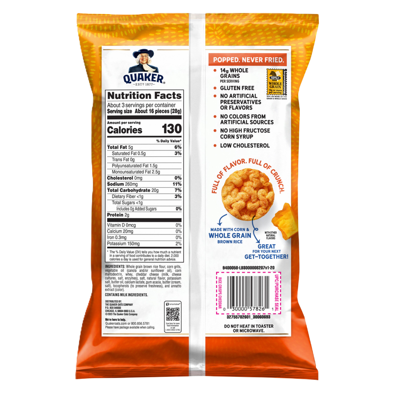 Quaker Rice Crisps Cheddar 3.03oz