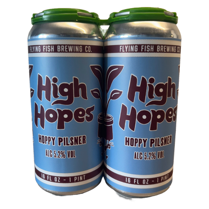 Flying Fish High Hopes Hoppy Pilsner 4pk 16oz Cans 5.2% Abv