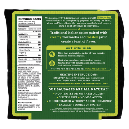 Aidells Italian Style Chicken Sausage with Mozzarella Cheese - 12oz
