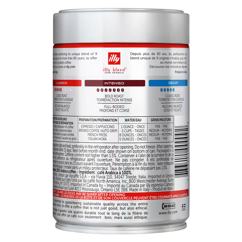 Illy Medium Roast Whole Bean Coffee 8.8oz Can