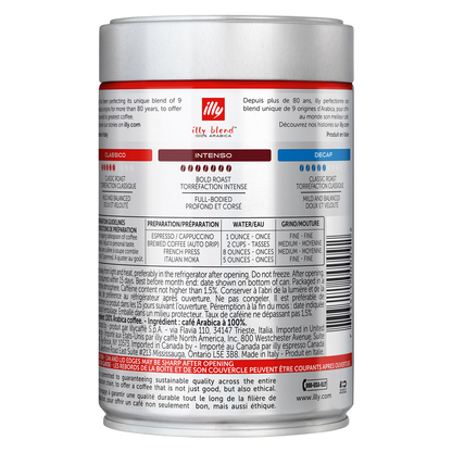 Illy Medium Roast Whole Bean Coffee 8.8oz Can
