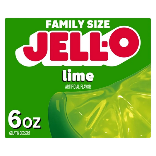 Jell-O Lime Artificially Flavored Gelatin Dessert Mix, Family Size, 6 oz Box