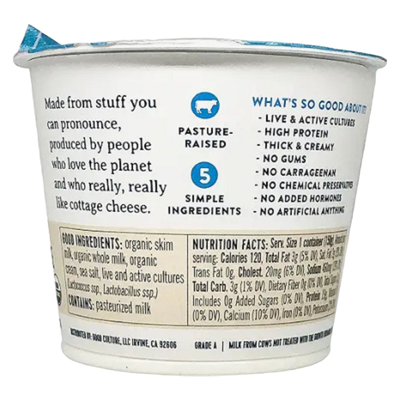 Good Culture Organic 2% Low-fat Cottage Cheese - 5oz